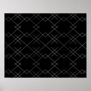 Poster Noir argenté, cool, élégant, simple motif moderne