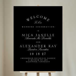 Poster Noir & Blanc Classic Élégant Mariage de calligraph