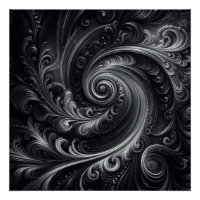 Noir Blanc Gris Abstrait Moderne Simple Tourbillon