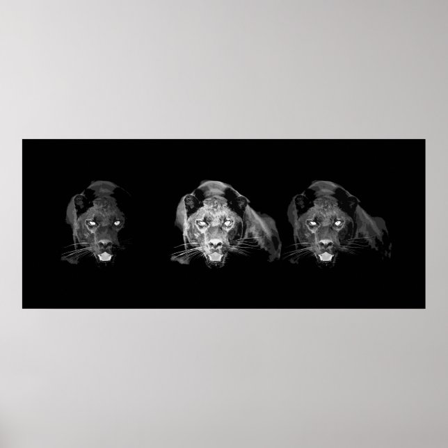 Poster noir & blanc Jaguar (Devant)