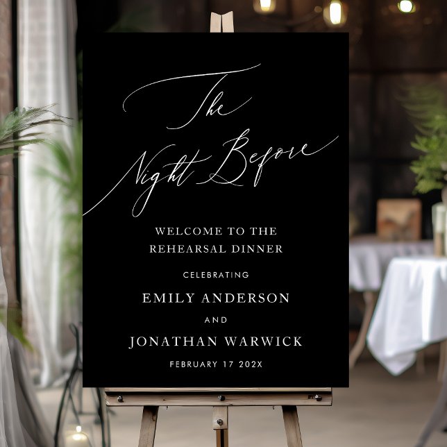 Poster Noir & Blanc LA NUIT AVANT le dîner de répétition (Créateur téléchargé)