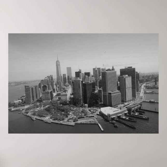 Poster Noir blanc New York City Skyline (Devant)