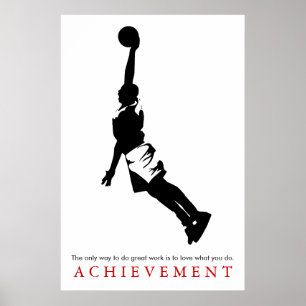 Poster Noir Blanc Réalisation Motivation Basketball