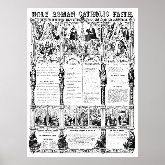 Poster Noir/Blanc Sainte Foi catholique romaine Infograph (Devant)