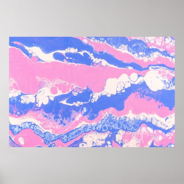 POSTER NOIR BLEU ET PEINTURE ABSTRAITE BROWN (Devant)