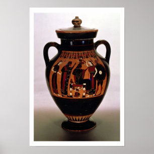 Poster Noir-chiffre amphora de grenier dépeignant la