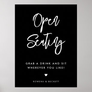 Poster Noir contemporain mariage de siège ouvert