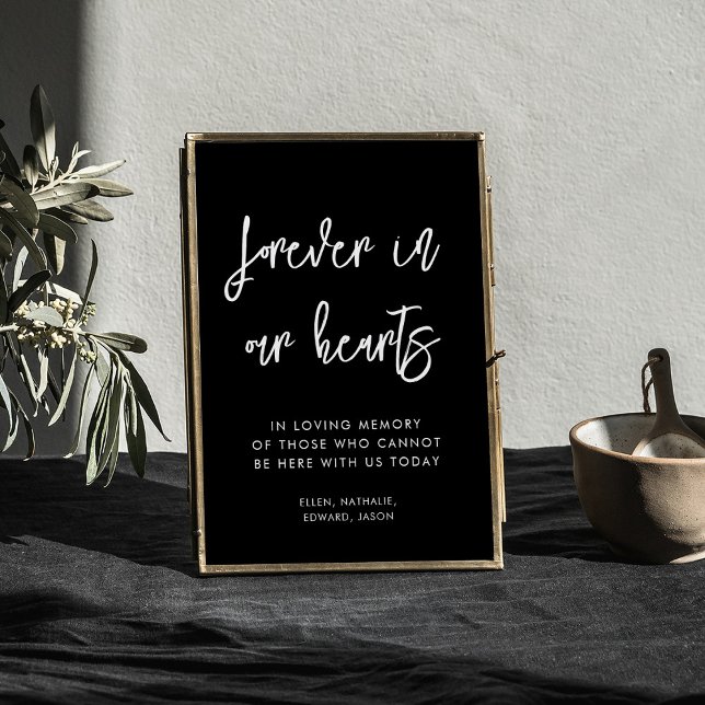 Poster Noir contemporain Pour toujours dans nos coeurs si (Créateur téléchargé)