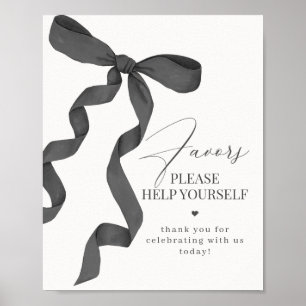 Poster Noir Coquette Bow Faveur Décor Signal