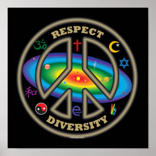 Poster noir de diversité de respect