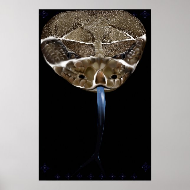 Poster noir de la tête de serpent de bétail (Devant)