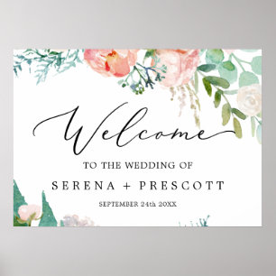 Poster Noir délicat   Accueil du Mariage de Peony romanti
