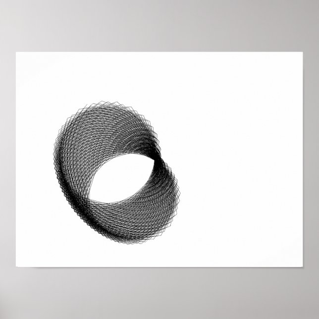 Poster noir en mathématiques papillon en perspecti (Devant)