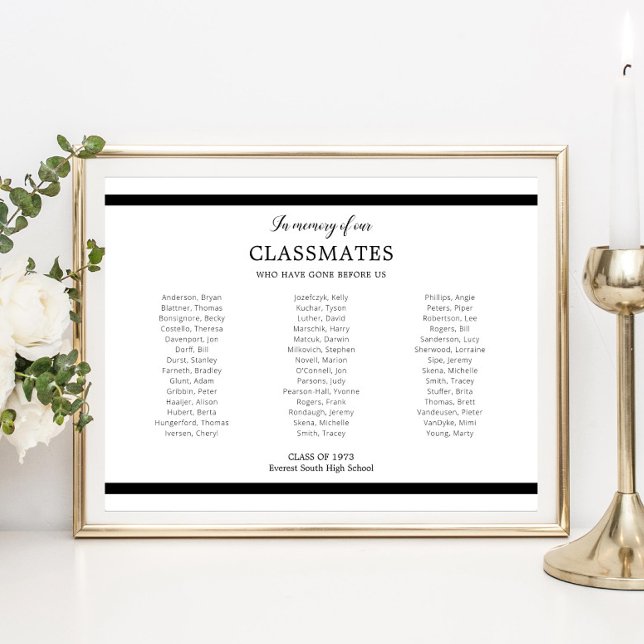 Poster Noir en mémoire de nos camarades de classe Réunion (Créateur téléchargé)