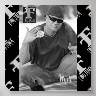 Poster noir et blanc au lait