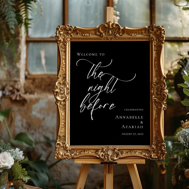 Poster Noir et blanc La nuit avant la répétition bienvenu (Créateur téléchargé)