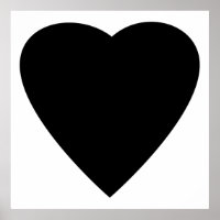 Noir et Blanc Love Heart Design.