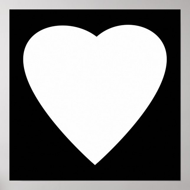 Poster Noir et Blanc Love Heart Design. (Devant)