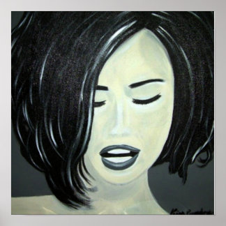 Poster noir et blanc Smile, Bliss, Truth Kimba