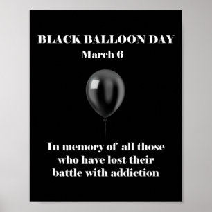 Poster Noir Lloon Jour de surdose de sensibilisation Adjo