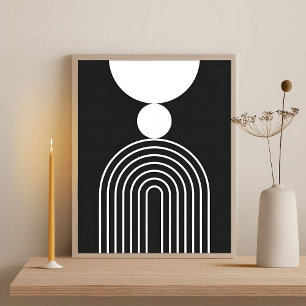 Poster Noir moderne Abstrait élégant minimaliste géométri