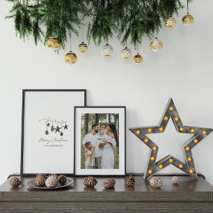Poster Noir moderne scandi élégant script Noël