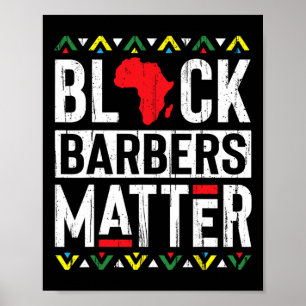 Poster Noir Mois Barbers Problème Histoire Femmes africai