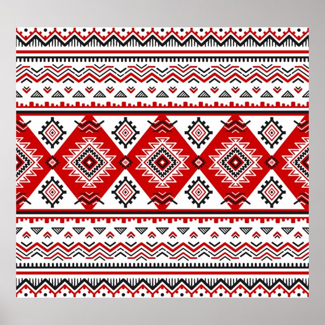 Poster Noir noir rouge, motifs ukrainiens. (Devant)