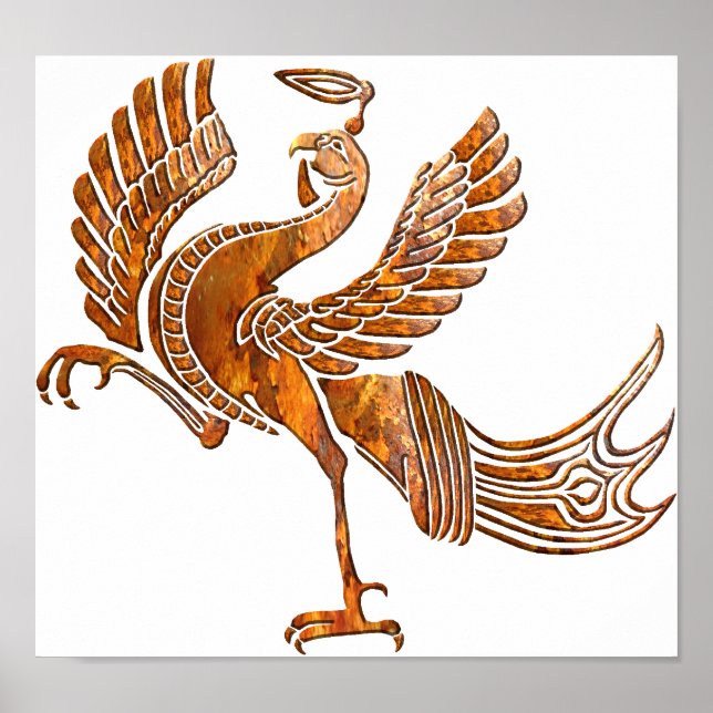 Poster Noir rouge rouille (Devant)