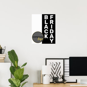 POSTER NOIR VENDREDI AFFAIRES LOGO SHOPPING PROMOTIONNEL