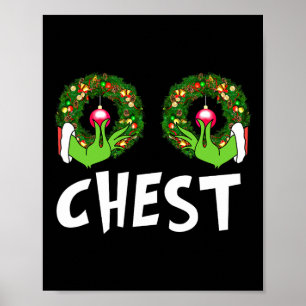 Poster Noix de poitrine Noël Amusant Correspondant Couple