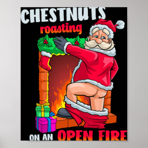 Poster Noix de poitrine qui rôtissent Funny Naughty Père