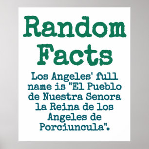 Poster Nom complet de Los Angeles - Trivia Fact