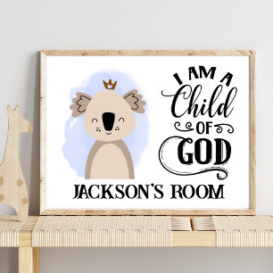 Poster Nom Cute Australian Baby Koala Bible Citation