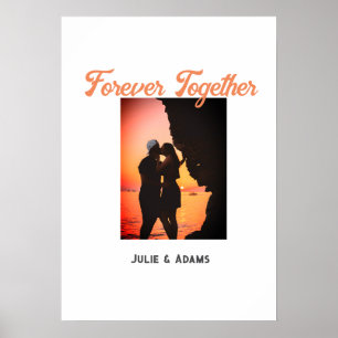 Poster nom date photo couple mariage pour toujours ensemb