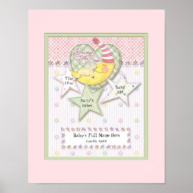 Poster Nom de bébé personnalisé Pépinière murale Art pour (Devant)