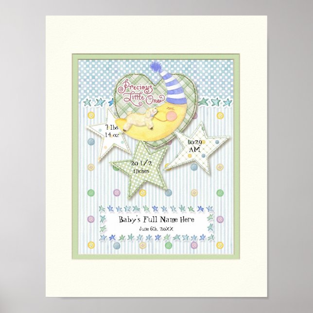 Poster Nom de bébé personnalisé Pépinière murale Art pour (Devant)