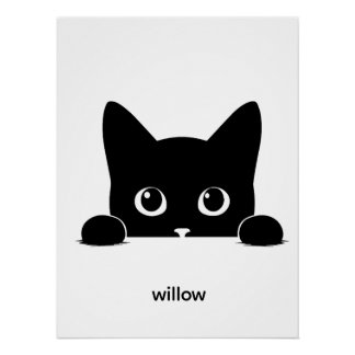 Poster Nom de compagnie de chat mignon personnalisé