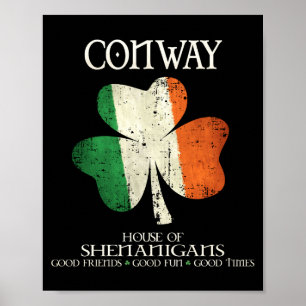 Poster Nom de famille Conway Irlande Maison Irlandaise de