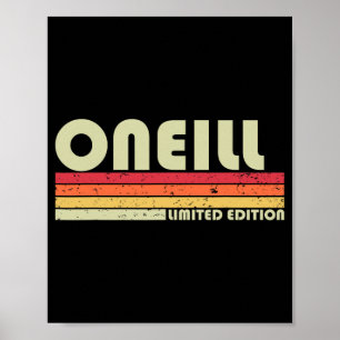 Poster Nom de famille Oneill drôle rétro vintage années 8
