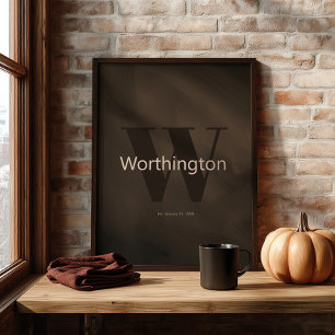 Poster Nom de famille personnalisé rustique ferme de styl