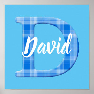 Poster Nom de garçon Plaid personnalisé Lettre D