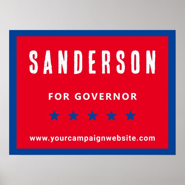 Poster Nom de la campagne électorale politique Bleu blanc (Devant)