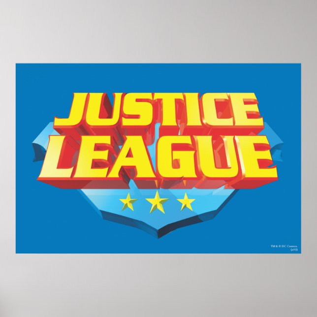 Poster Nom de la ligue de justice et logo du bouclier (Devant)