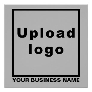 Poster Nom de l'entreprise et logo sur le Carré gris bril
