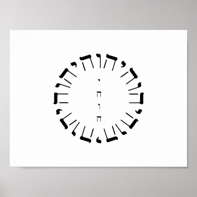 Poster Nom De Quatre Lettres De Dieu YHVH (Devant)