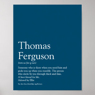 Poster Nom Définition Moderne Typographique Bleu