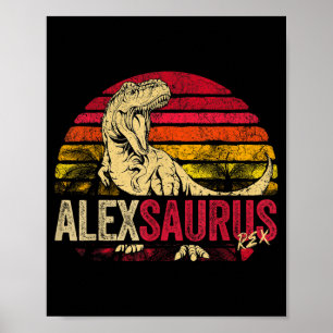 Poster Nom drôle d'Alex Saurus Dinosaure Rex