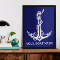 Nom du bateau de la corde d'Ancre nautique vintage