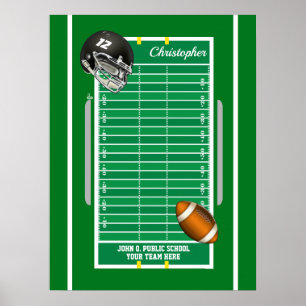 Poster Nom du casque du joueur de terrain de football   N